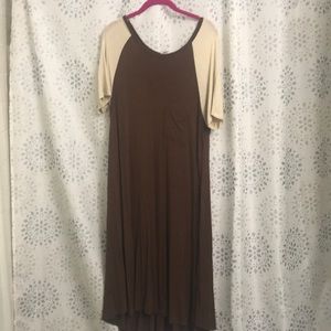 LulaRoe XL Carly - tan and chocolate brown.